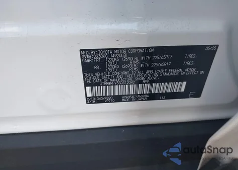 2025 Toyota Rav4 Hybrid Le из США, поврежденный, VIN JTMMWRFV3SD312042